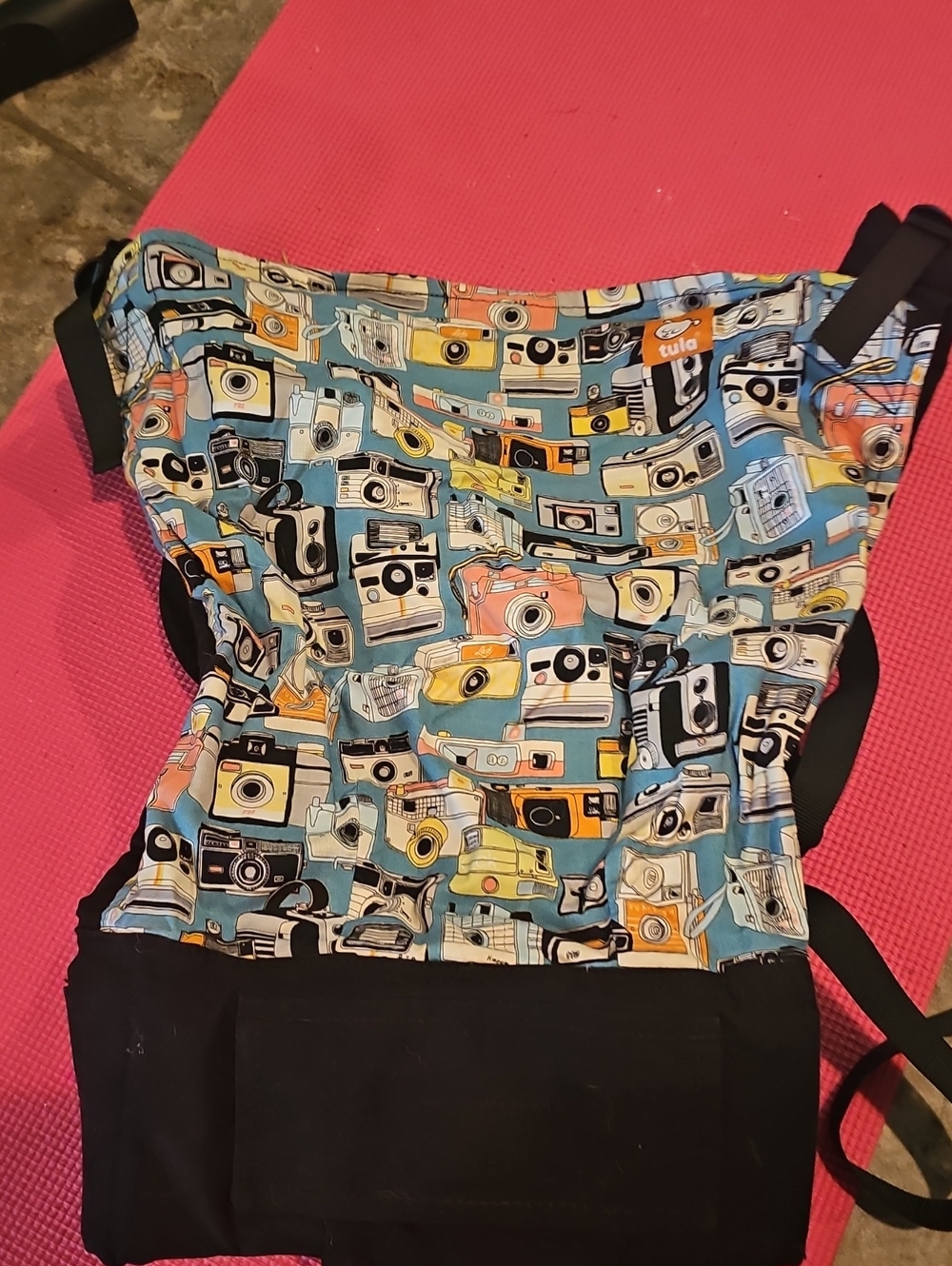 Tula Kids One-Piece Carrier - Camera Print (Blue, Yellow, Orange, Pink, Black)